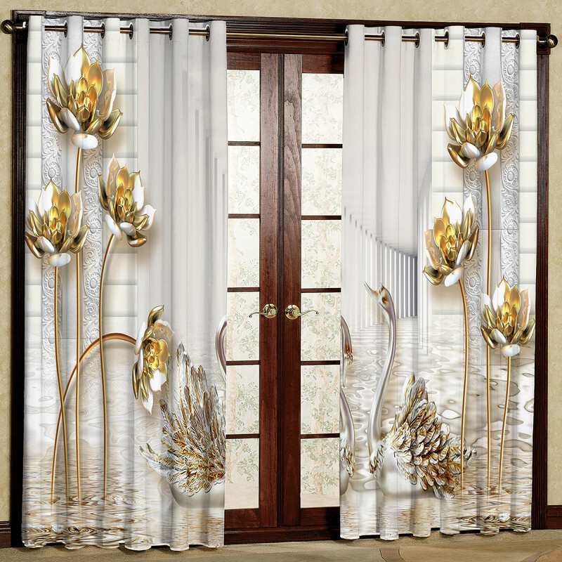 پرده مدل گلدار طلاکوب مخمل پانچی کد 1299 سایز 200x140 سانتی متر