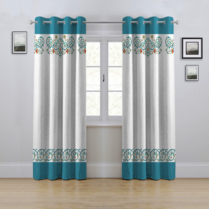 پرده مدل پانچی طرح داماسک سایز 280x145 سانتی متر