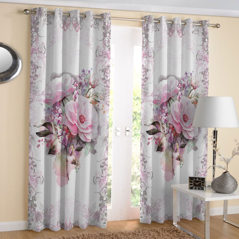 پرده مدل هازان چاپی طرح گل کد 2019 سایز 280x140 سانتی متر