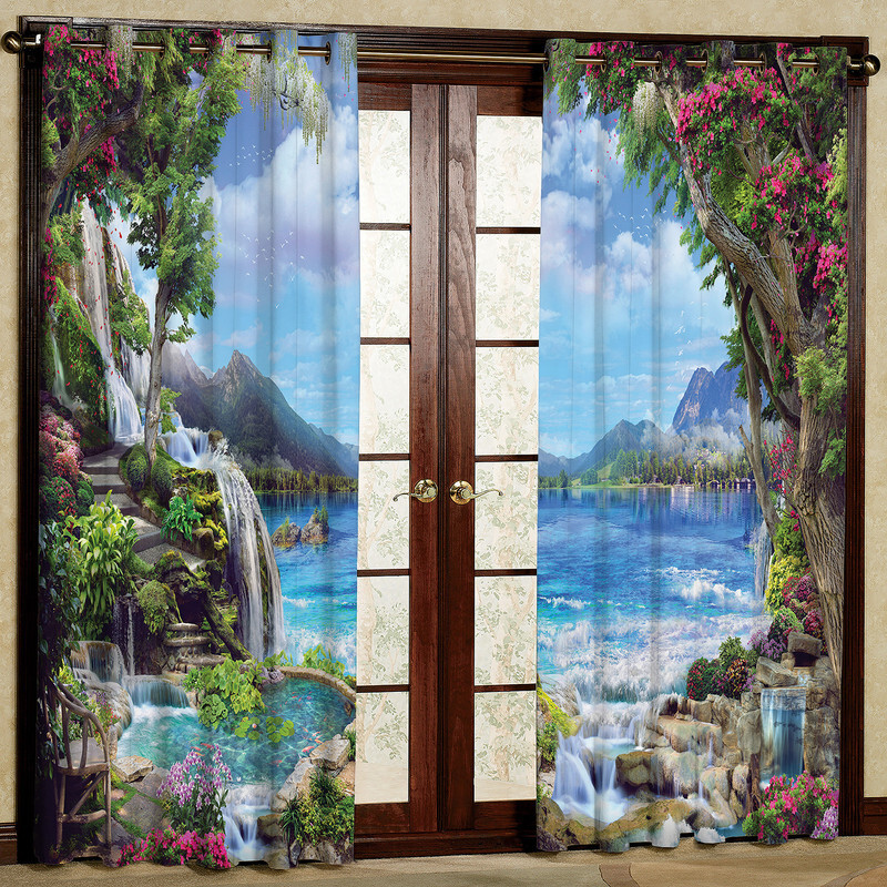 پرده مدل منظره مخمل پانچی کد 2280 m سایز 140x200 سانتی متر