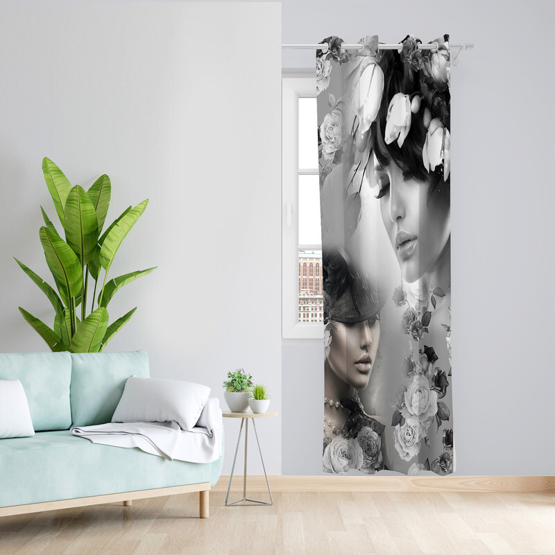 پرده طرح چهره مدل مخمل پانچی کد 4795 z سایز 140x200 سانتی متر