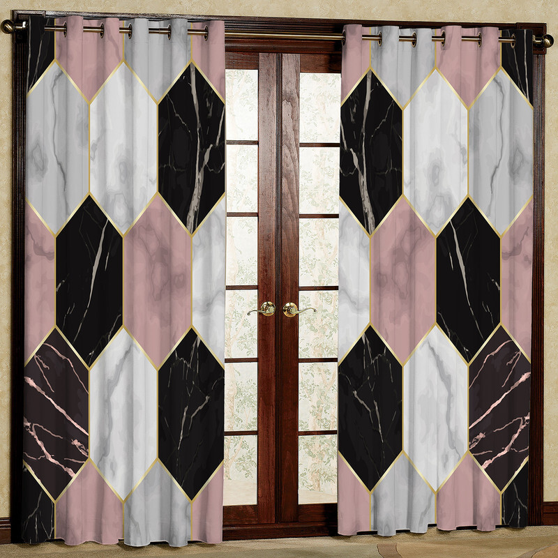 پرده مدل دار لونه زنبوری مخمل پانچی کد 2714 سایز 140x280 سانتی متر