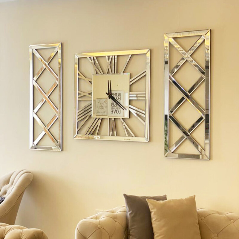 ساعت دیواری مدل سهیل به همراه قاب آینه