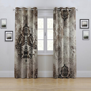 پرده مدل پانچی طرح داماسک سایز 280x145 سانتی متر