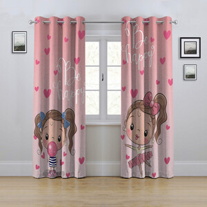 پرده مدل پانچی طرح کودکانه دخترانه سایز 280x145 سانتی متر