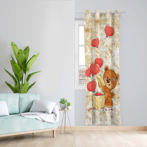 پرده طرح کودک مدل مخمل پانچی کد 5220AR z سایز 140x200 سانتی متر