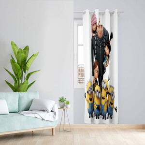 پرده مدل اتاق کودک مخمل پانچی طرح کارتون من نفرت انگیز کد 2647 سایز 140x280 سانتی متر