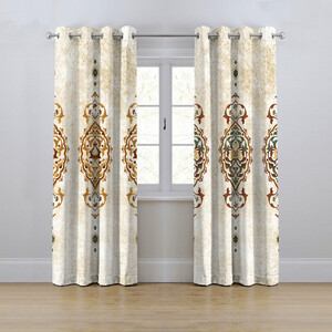 پرده مدل پانچی طرح داماسک سایز 280x145 سانتی متر