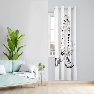 پرده طرح فانتزی مدل مخمل پانچی کد L 11674R Z سایز 140x200 سانتی متر