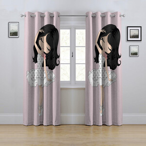 پرده مدل پانچی طرح کودکانه دختر سایز 280x145 سانتی متر