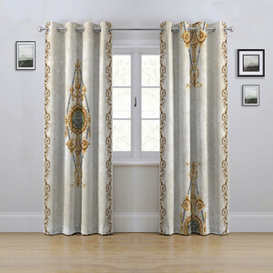 پرده مدل پانچی طرح داماسک سایز 280x145 سانتی متر