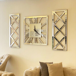 ساعت دیواری مدل سهیل به همراه قاب آینه