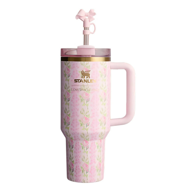 تراول ماگ استنلی مدل LoveShackFancy Holiday Quencher Limited edition گنجایش 1.18 لیتر