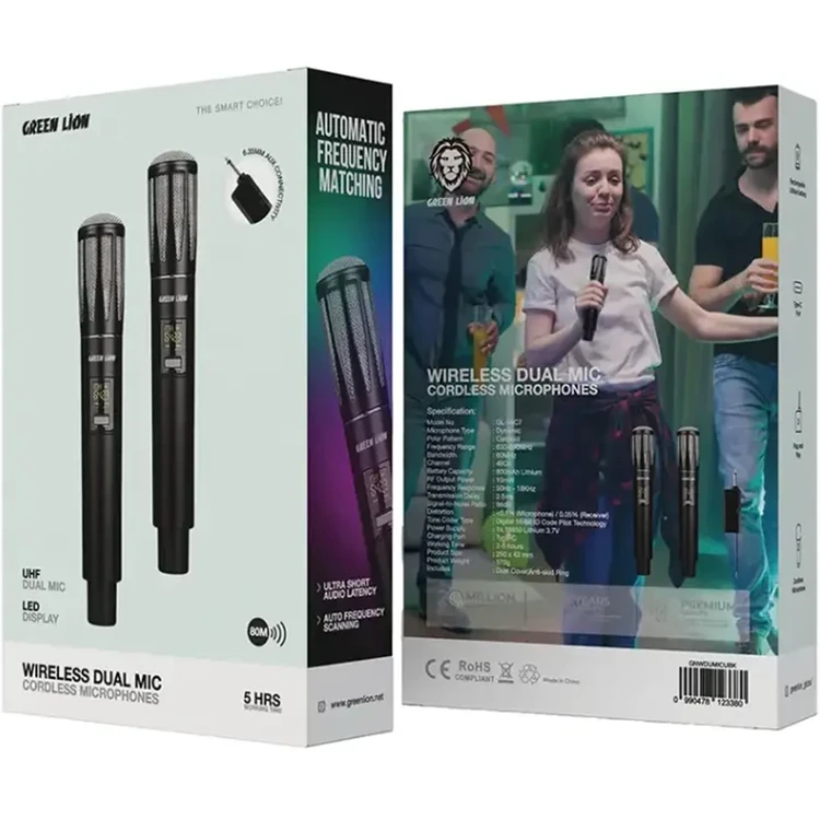 سیستم میکروفون بی‌سیم دوگانه (بدون کابل) گرین لاین مدل GLM-Wireless Mic Lite