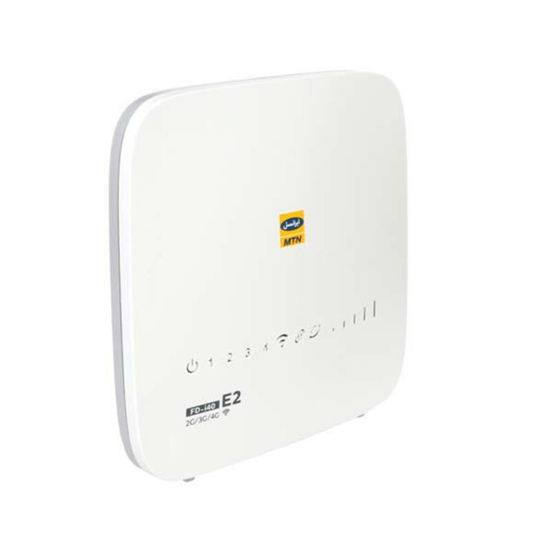 مودم سیم‌کارتی 4G ایرانسل مدل FDi40 E2 با سرعت دانلود 150 مگابیت بر ثانیه، پشتیبانی همزمان 32 کاربر، 4 پورت LAN، آنتن 5dBi و کلید اتصال سریع WPS