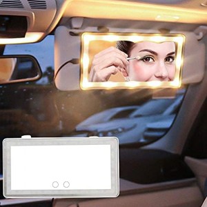 آینه آرایشی ماشین با چراغ های LED آینه USB Power Black