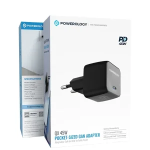 شارژر دیواری پاورولوژی مدل QX 45W ظرفیت ۴۵ وات