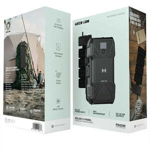 پاوربانک گرین لاین مدل GL-PX27 Solar 5-Panel ظرفیت 20000 میلی‌آمپر ساعت