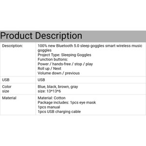 هدبند چشم بند هندفون دار بلوتوثی میکروفن دار Wireless Eye Mask Music player Sports headband
