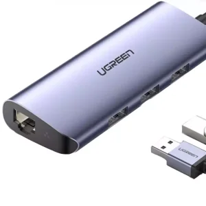هاب 4 پورت USB 3.0 به 3 پورت USB 3.0 با یک پورت LAN یوگرین Ugreen CM252 60719