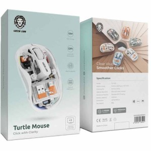 موس شفاف گرین لاین مدل Green Lion Turtle Mouse