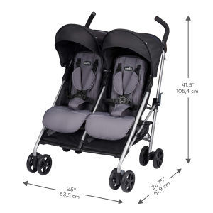 کالسکه دوقلو اونفلو مدل میننو  Evenflo Minno Twin Double Stroller, Glenbarr Grey