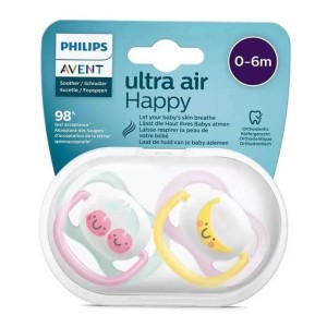 پستانک ارتودنسی اونت ۰-۶ ماه دخترانه ultraAir مدل scf۰۸۰/۰۹