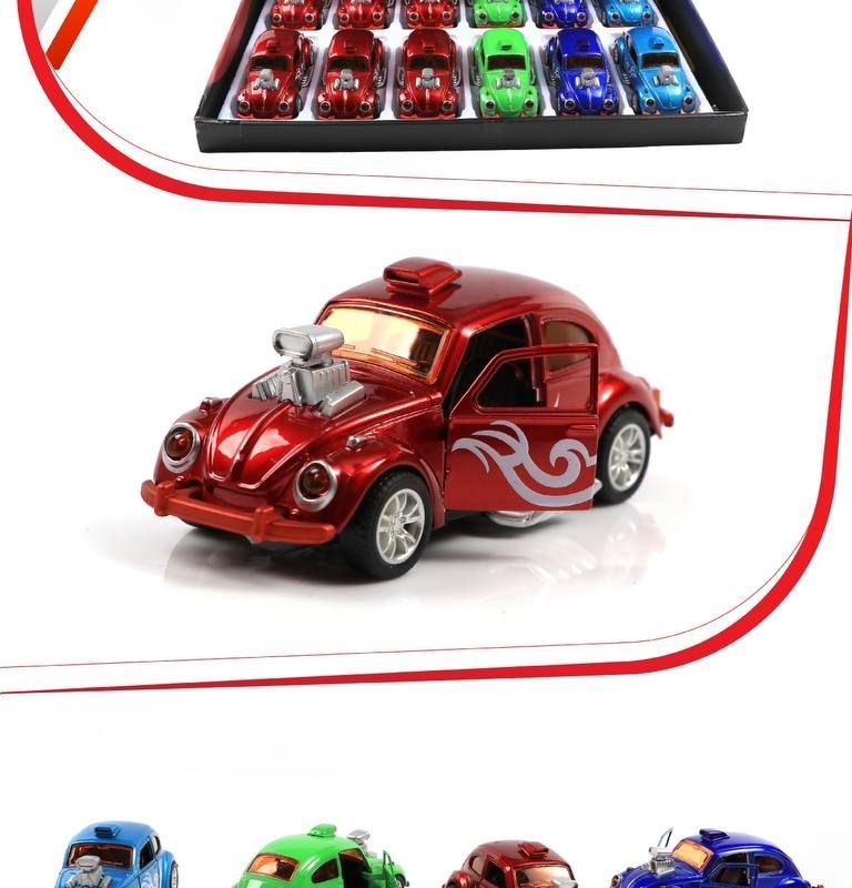 ماشین فلزی فولکس اسپرت عقب کش باکس 12 عددی / عمده