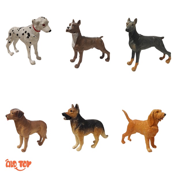 پک 6 عددی فیگور حیوانات اورجینال سگ مدل B