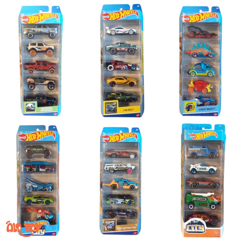 پک پنج عددی ماشین هات ویلز اصلی اندونزی Mattel (Hotwheels) / عمده
