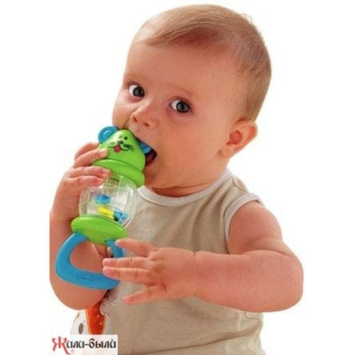 جغجغه و دندان گیر چیکو مدل سگ زرد