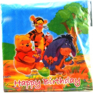 پکیج تم تولد دیزنی ۱۰۸ عددی پو  و دوستان Pooh & Friends محصول شرکت Party Land Junior وارداتی
