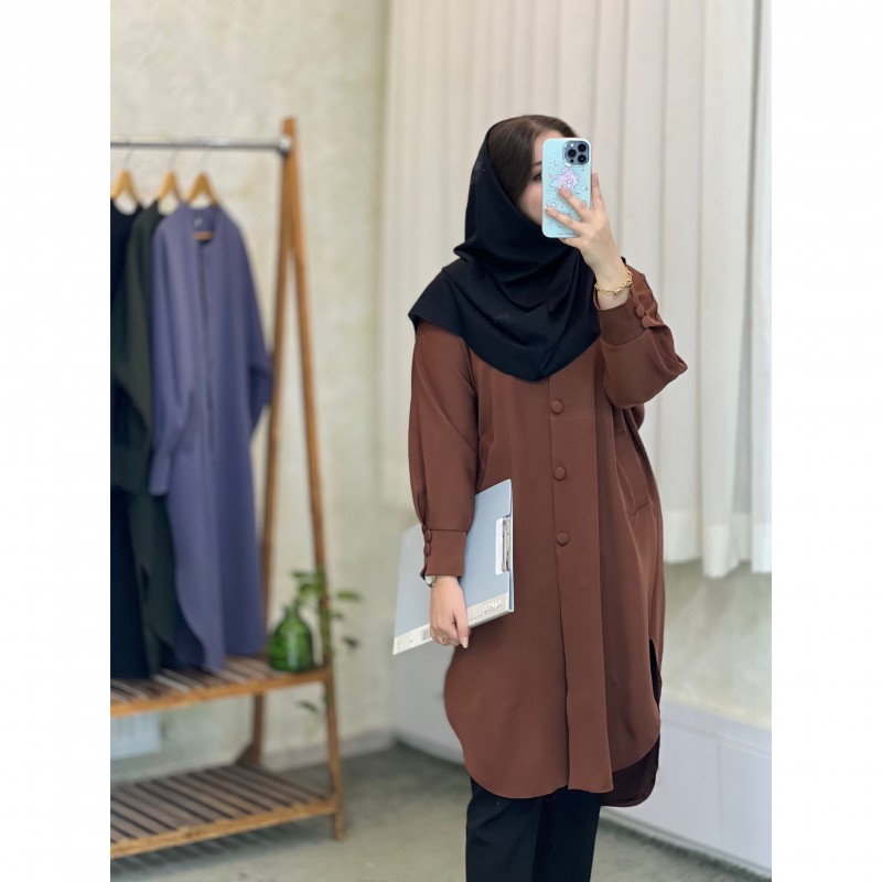 مانتو دانشجویی اداری بلند مدل توکا