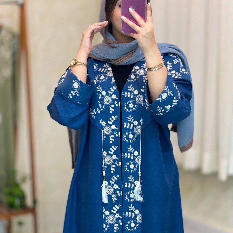 مانتو بلند زنانه جلوبسته مدل رزا