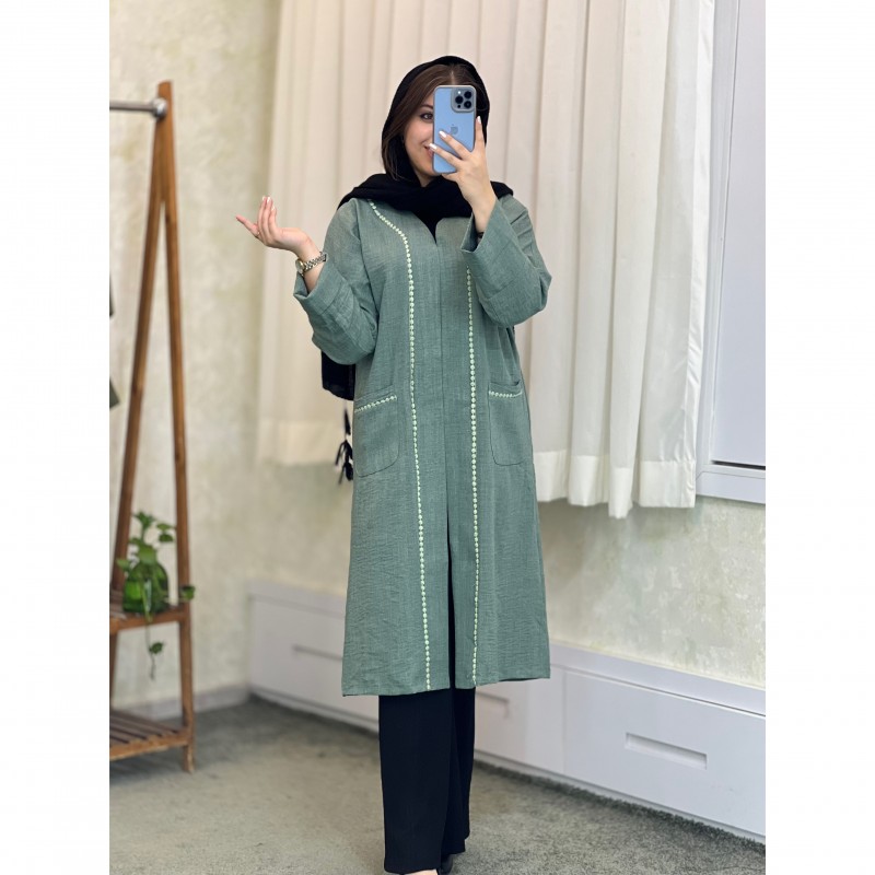 مانتو بلند اداری  جلوبسته مدل مرجان