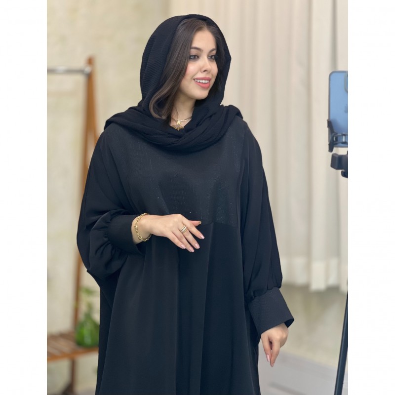 عبا بلند مشکی زنانه مدل میرا
