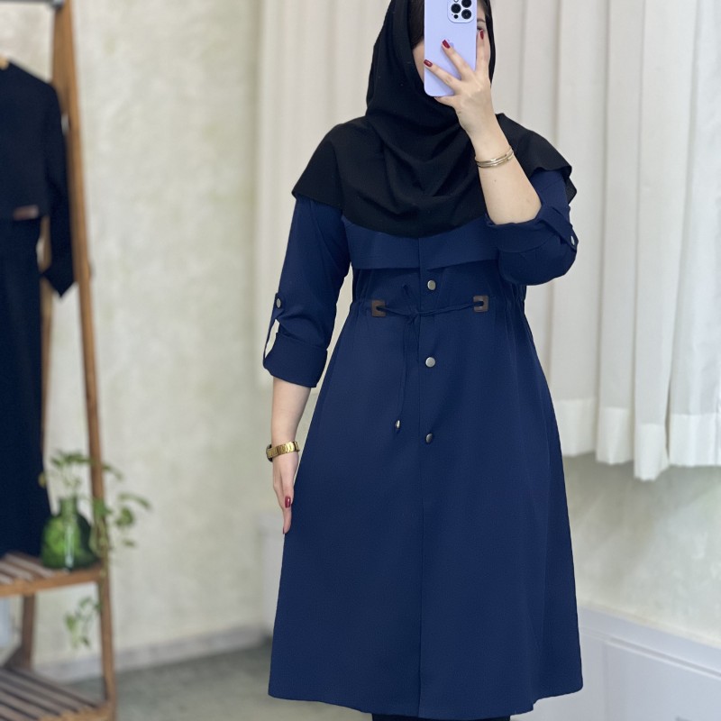 مانتو دانشجویی اداری بلند مدل مونیکا