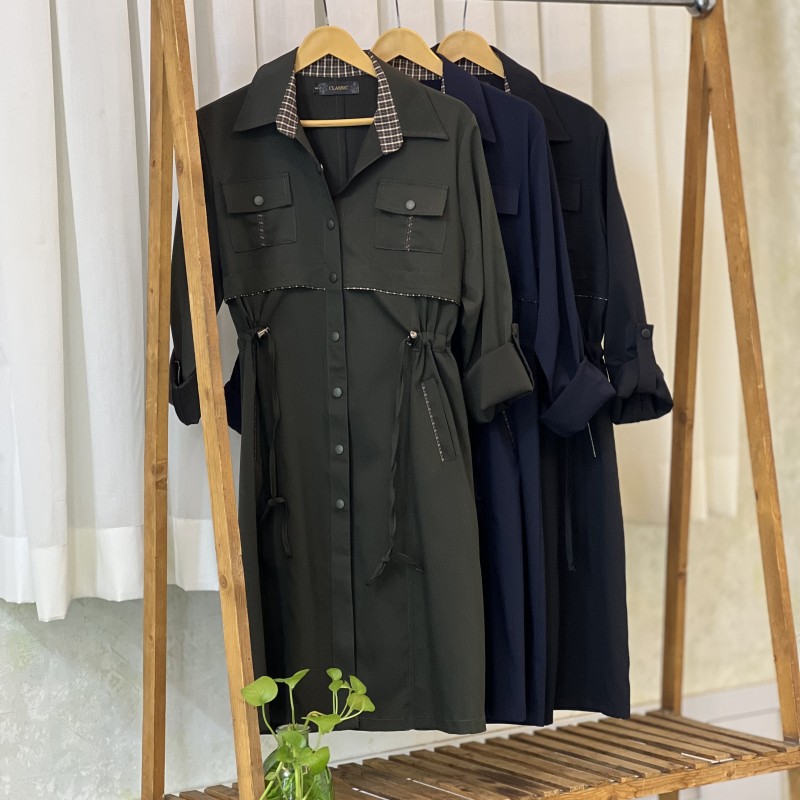 مانتو دانشجویی اداری بلند مدل تارا