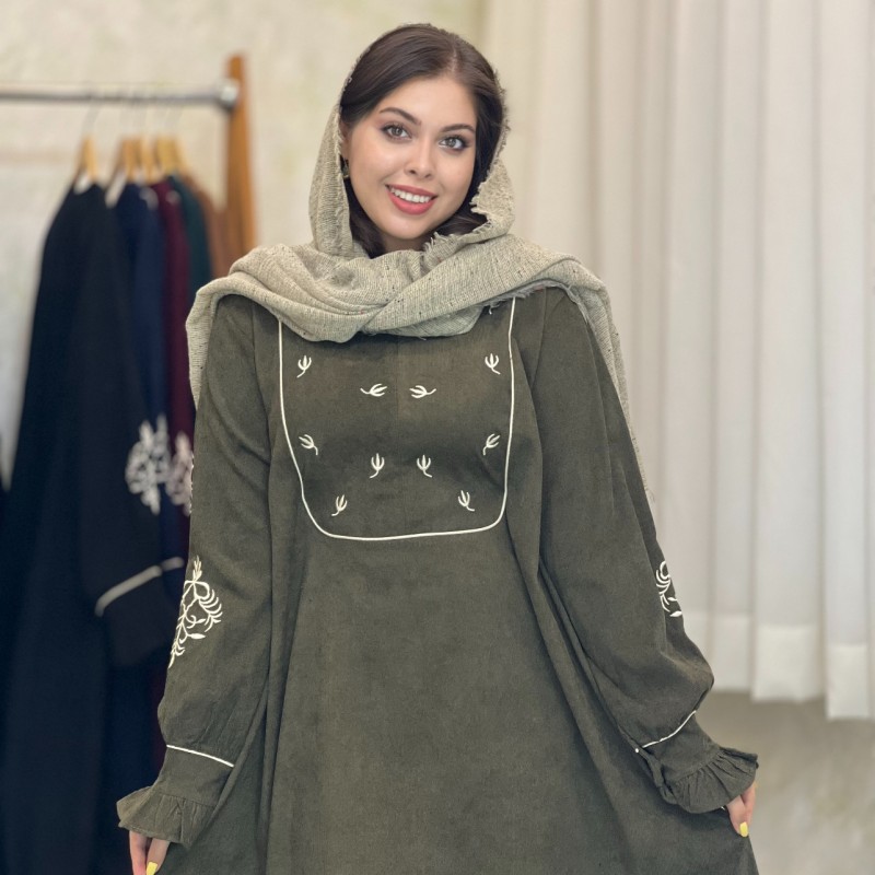 پیراهن و عبا مخمل مدل ترنج