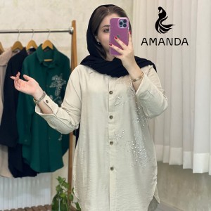 مانتو شومیزی نگین دوزی مدل پروانه
