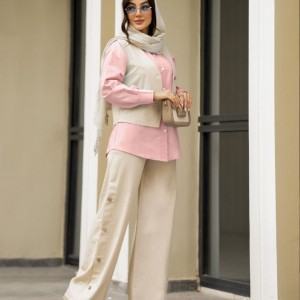 ست شومیز شلوار و جلیقه زنانه مدل ترانه