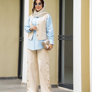 ست شومیز شلوار و جلیقه زنانه مدل ترانه