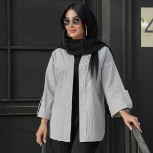 مانتو شومیزی راه راه مدل ملورین