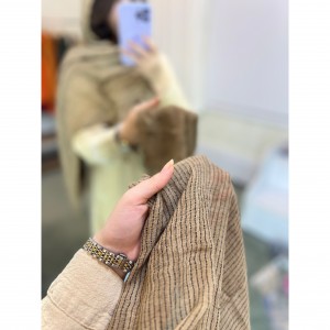 شال نخی راه راه چهار طرف ریش دار کد 1515