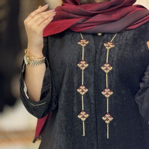 مانتو مزونی بلند زنانه مدل کاترینا