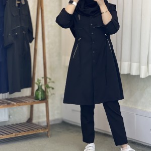 مانتو دانشجویی اداری بلند مدل تارا