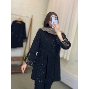 مانتو مزونی پولکدوزی مدل دیبا