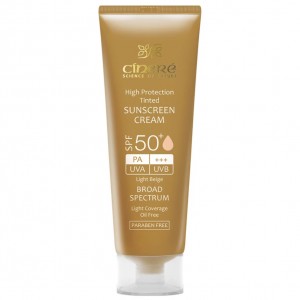 کرم ضدآفتاب بژ روشن سینره با SPF50، حجم۵۰ میلی‌لیتر