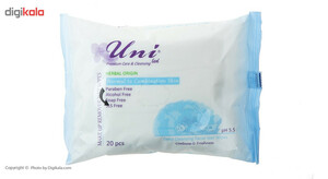 دستمال مرطوب یونی لد مدل Normal To Combination Skin بسته 20 عددی