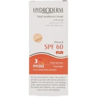 کرم ضد آفتاب هیدرودرم بژ روشن مناسب برای پوست خشک و حساس SPF 60 وزن 50 گرمی